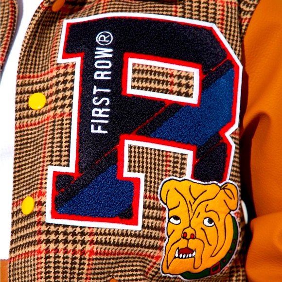 *BRAND NEW* FIRST ROW Preppy Plaid Varsity Jacket - Picture 4 of 5